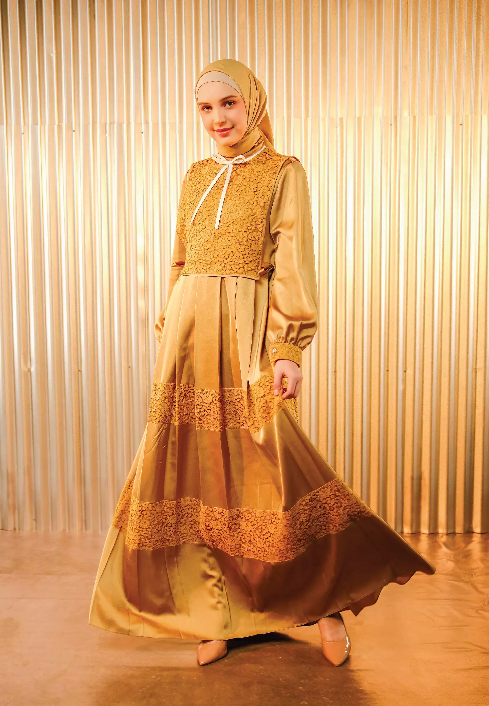 Fernanda Dress Mustard | Gamis Muslim Wanita