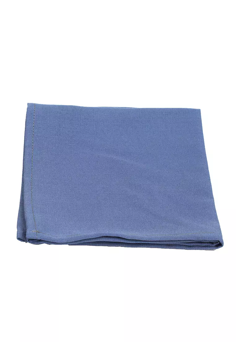 Houseofcuff Dasi Kupu Bowtie Pocket Square Saputangan Biru Denim A35