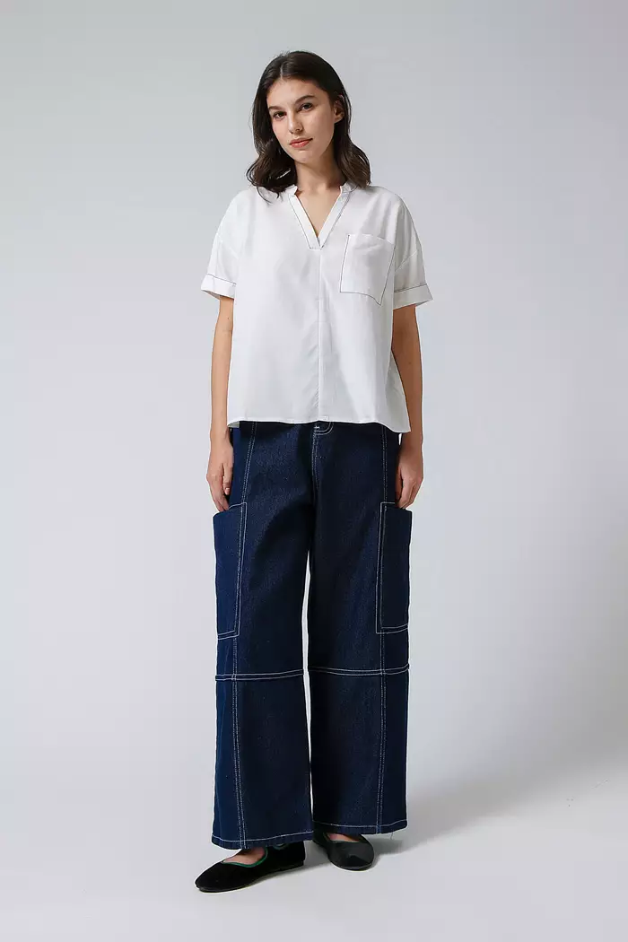 COTTONINK - Atasan Blouse Wanita Off-white Weekend Blouse #EssentialsCoreCollection
