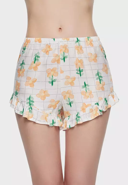 KAYDENCE PRINTS COTTON SHORTS RUFFLE EDGE HEM FOR WOMAN GIRL SLEEPWEAR HW09322