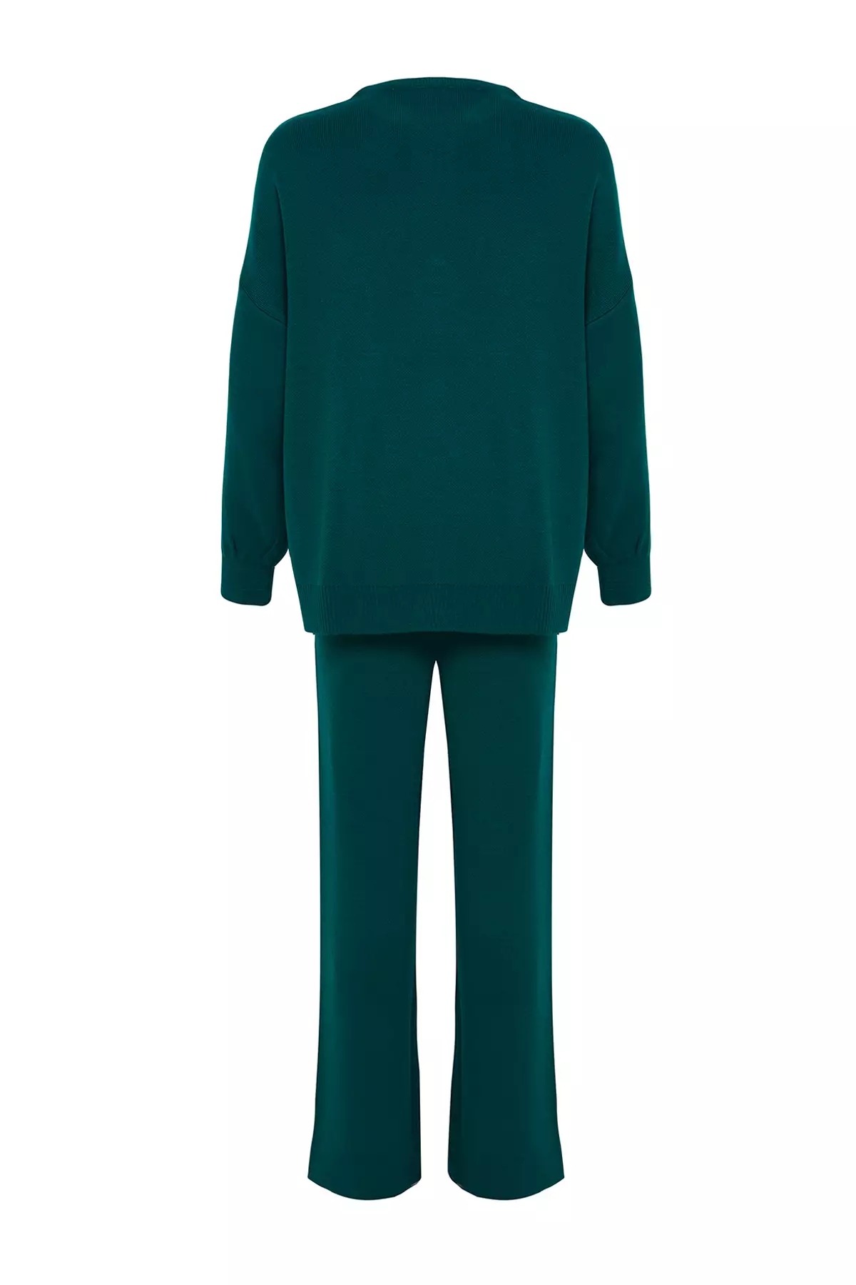 Emerald Green Balloon Sleeve Trousers Knitwear Set