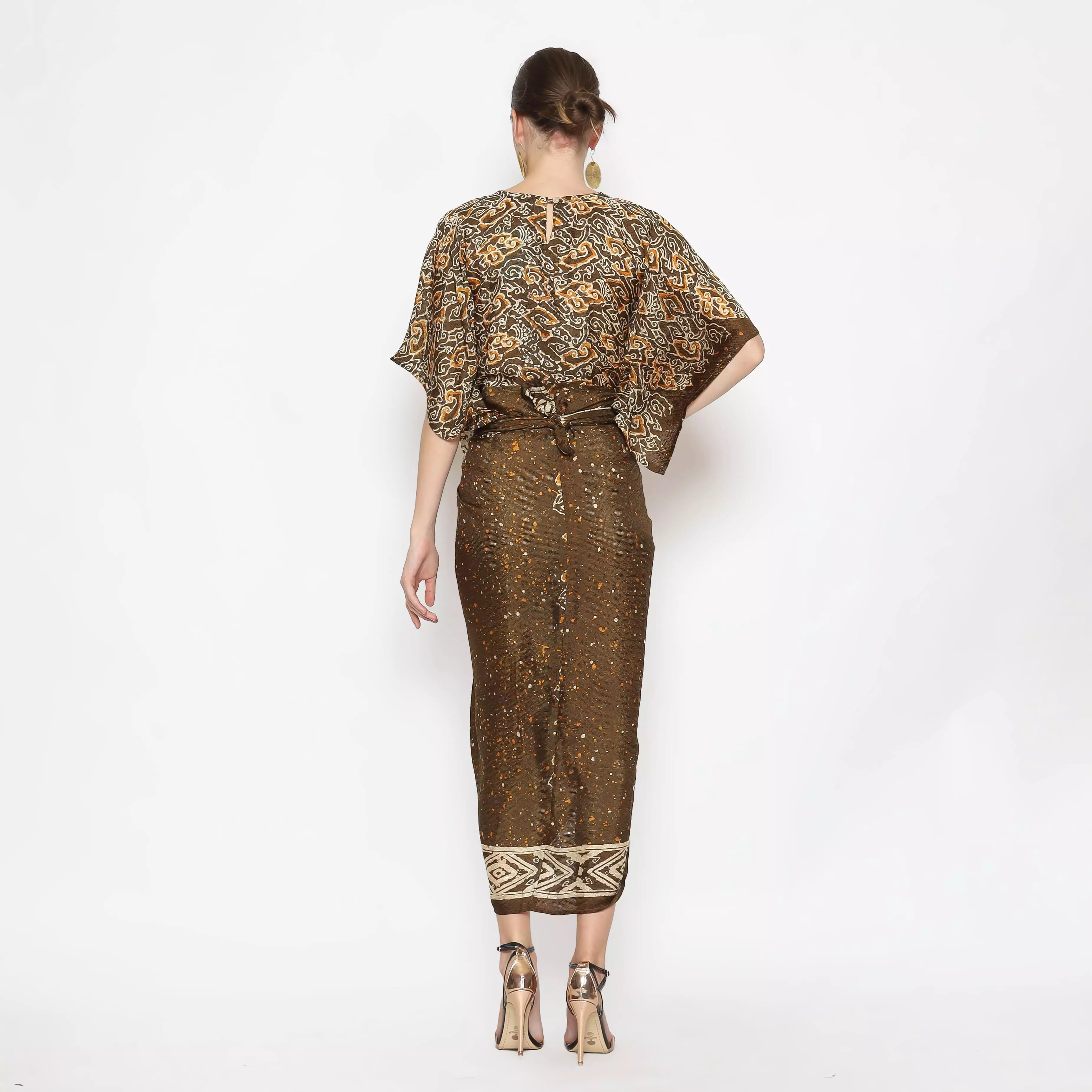 Rinjanie Batik - Dress Infinity - Olive Green - Dress Batik Modern - Batik Kekinian