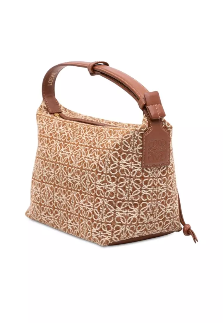 Pre-Loved Loewe Small Anagram Canvas Cubi Bag
