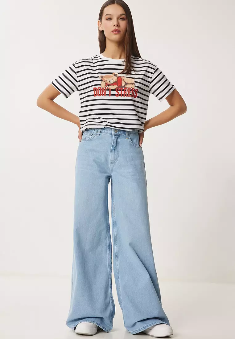 Mid Waist Wide Leg Jeans