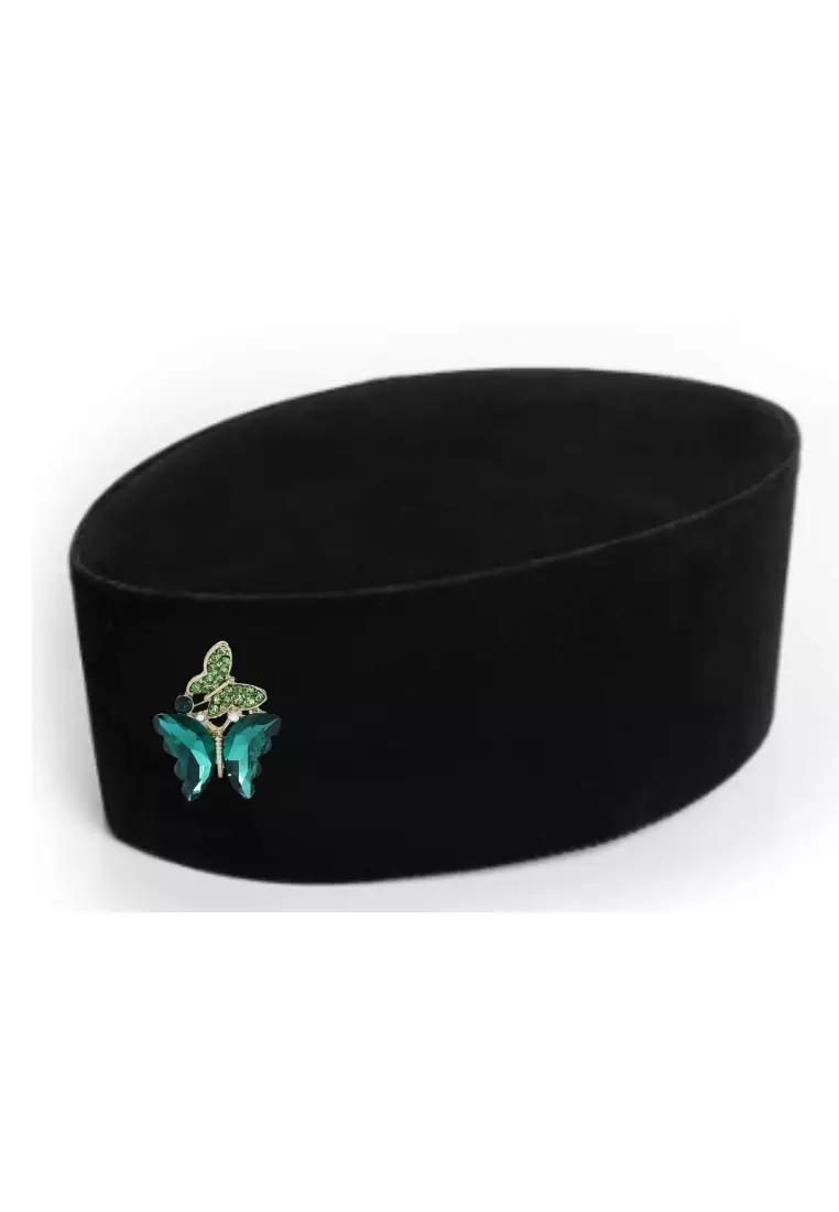 Brooch Green Crystal Beads Butterfly Raya Accessory