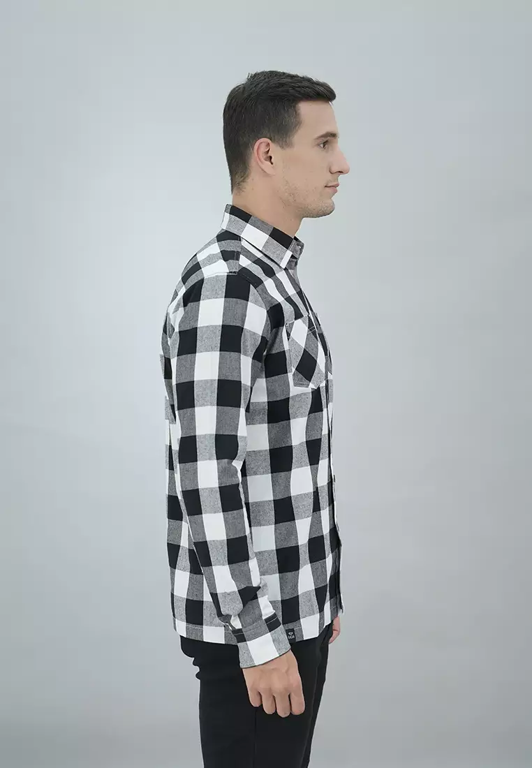 LGS - Macario Shirt - Kemeja Casual Pria - Lengan Panjang - Motif Kotak-Kotak - Reguler Fit Kain Katun