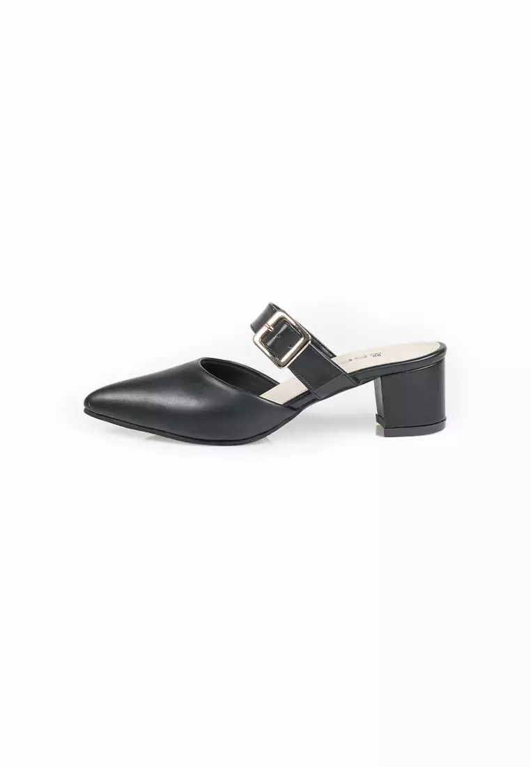 SEIS Cloe Mules Wanita Heels 5 cm - BLACK