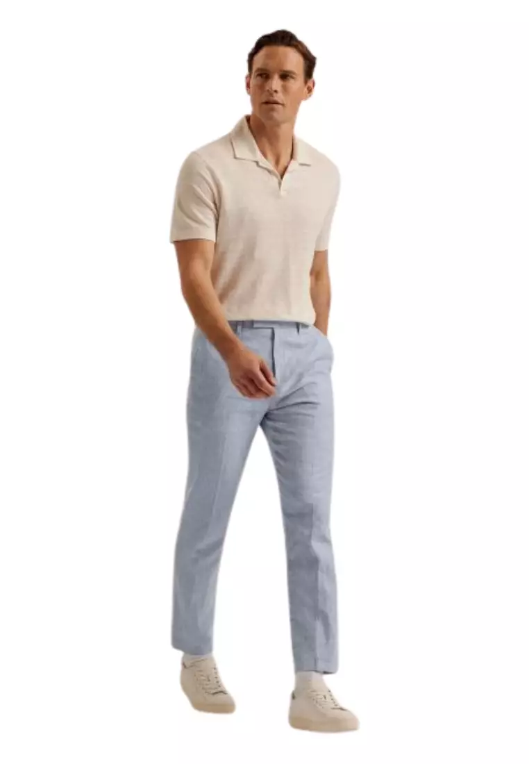 Buy TED BAKER Ted Baker Slim Cotton Linen Trouser 2025 Online | ZALORA