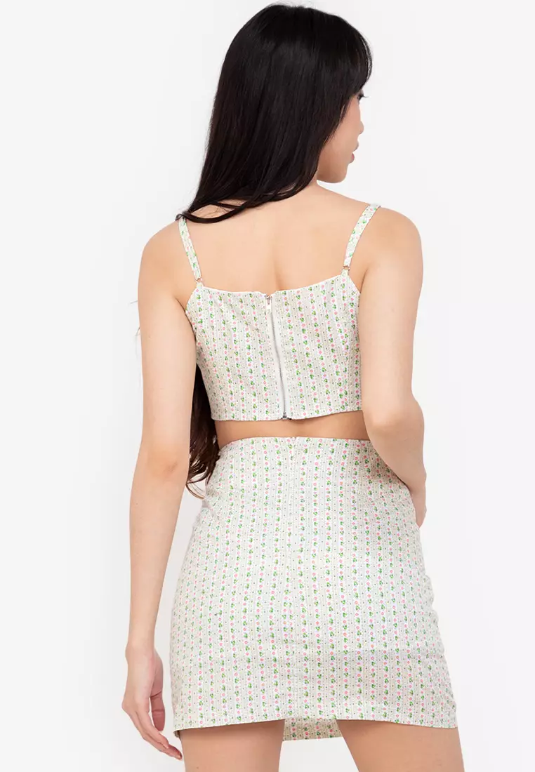 Zipper bustier top discount