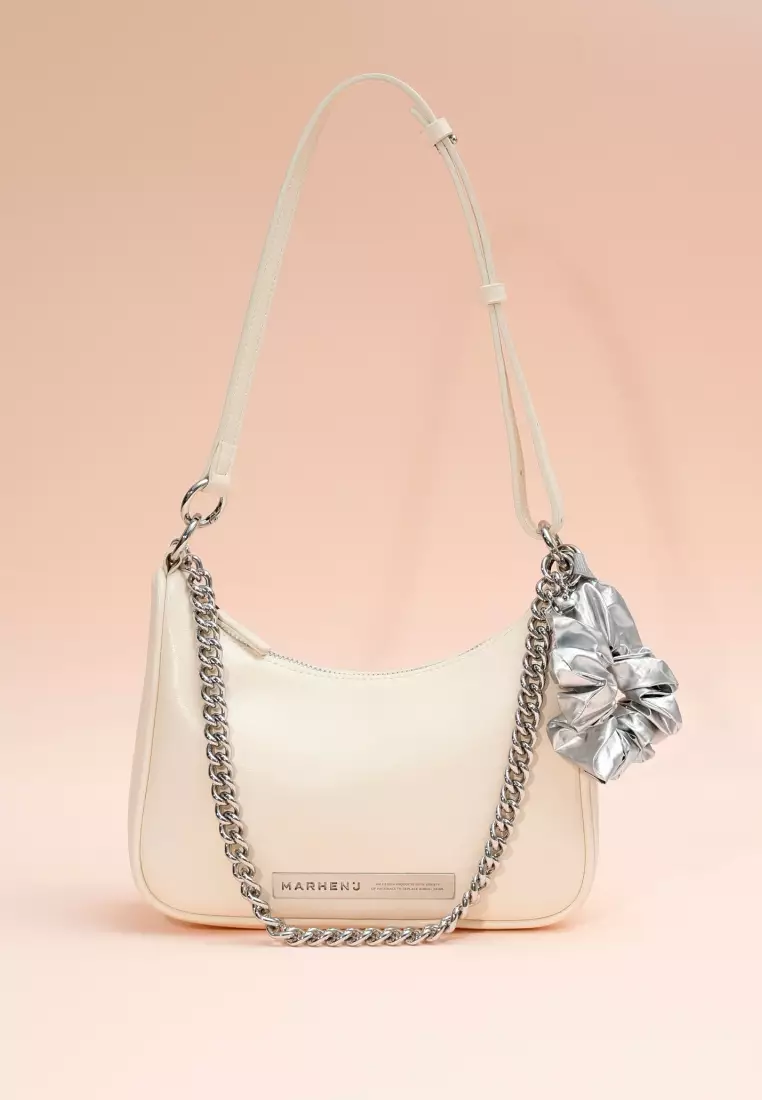 SAGE Vegan Leather Crossbody Bag Cream