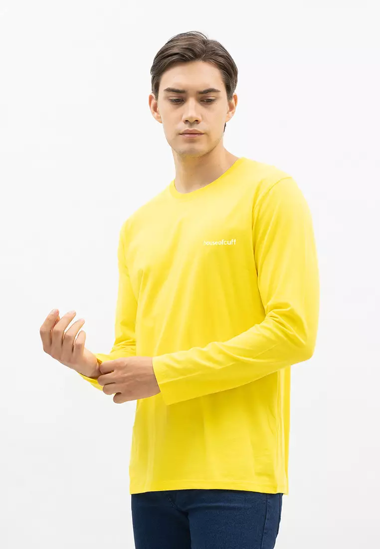 Houseofcuff Kaos Cotton Combed Lengan Panjang Pria Kuning