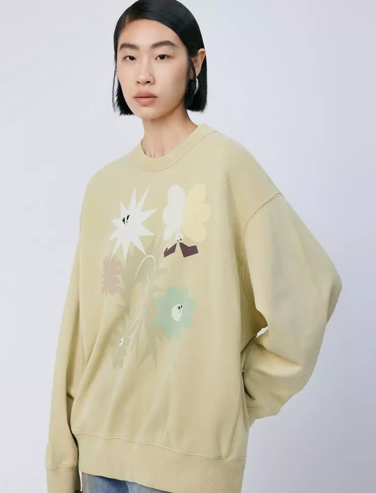 Long Sleeve Printed Pullover Hoodie