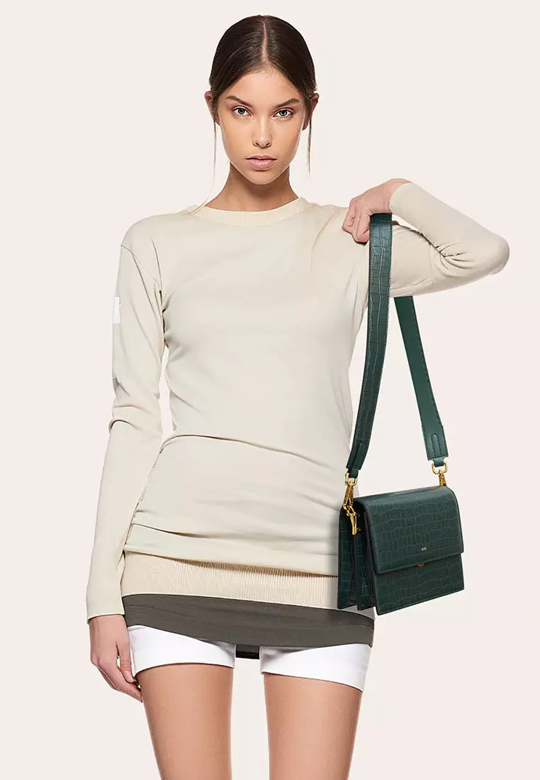 Mini Flap Jw Pei Sale Jual JW Pei JW Pei Mini Flap Bag Dark Green Croc