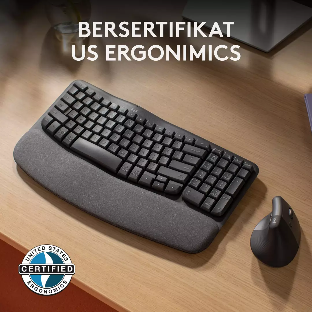 Jual Logitech Logitech Wave Keys Keyboard Ergonomic Wireless Bluetooth