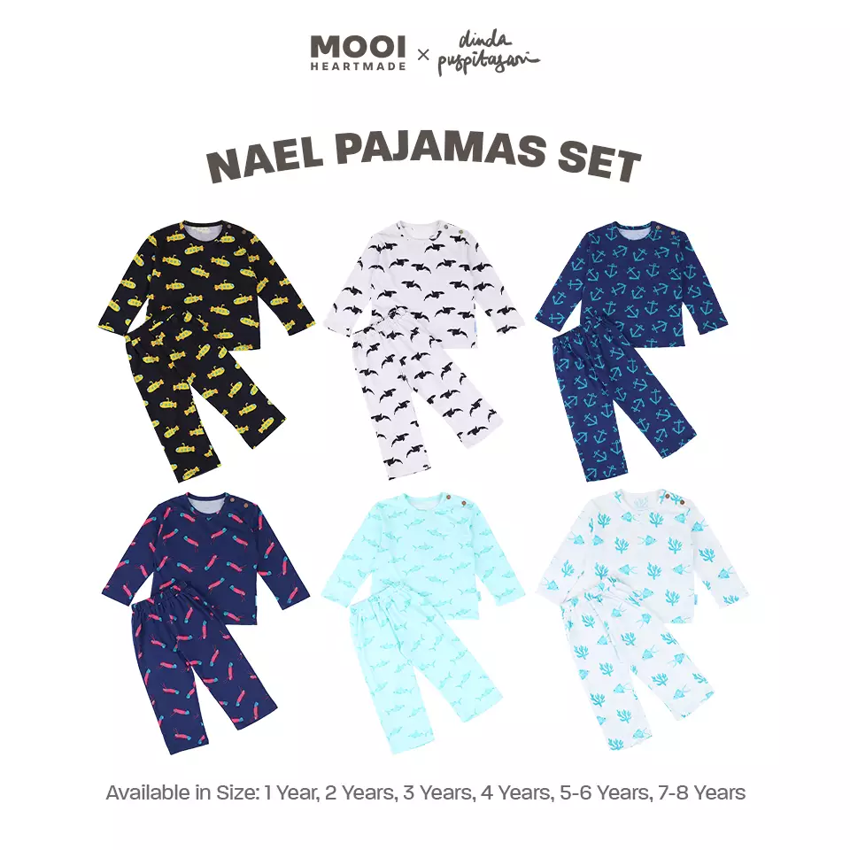 Mooi X Dinda Setelan Piyama Anak Nael Pajamas Set - Navy