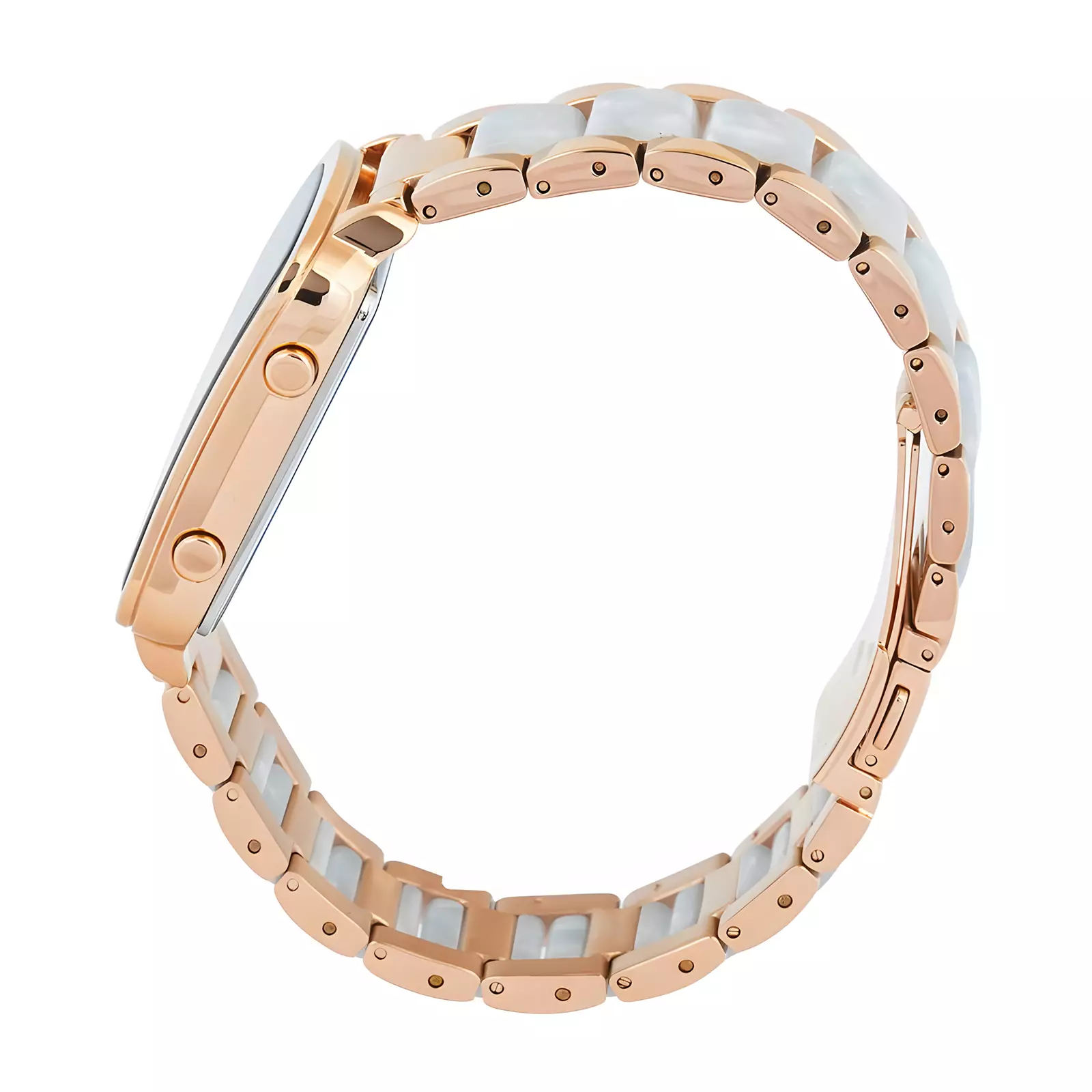 Alexandre Christie DiGi - Jam Tangan Digital Wanita - Rose Gold Blue - Stainless Steel -  9381 LHBRGBALB