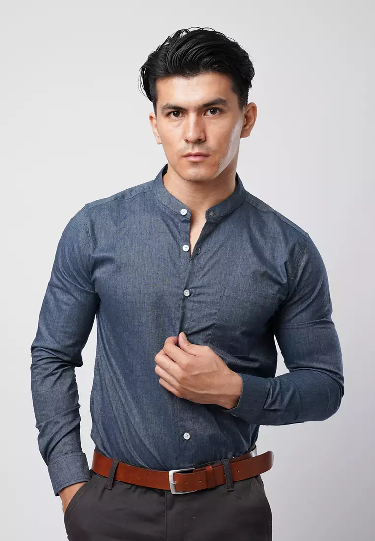 Indigo Blue Oxford Shanghai Shirt