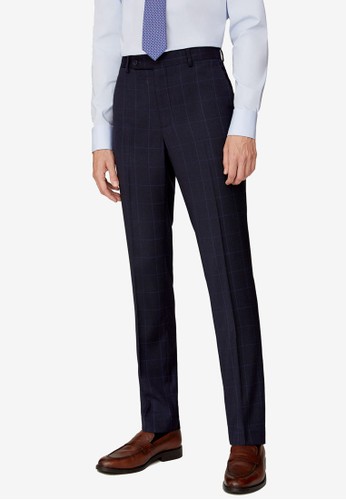 Jual Mango Man Slim Fit Check Suit Trousers Original Zalora Indonesia