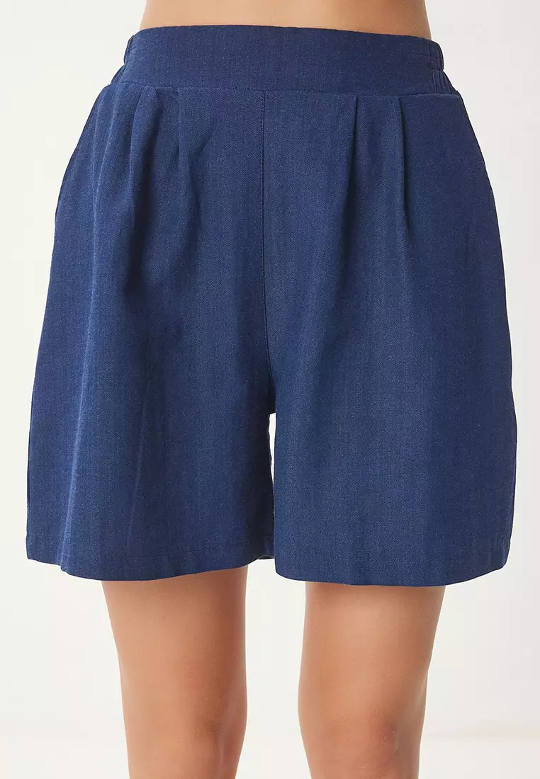 High Waist Summer Linen Shorts