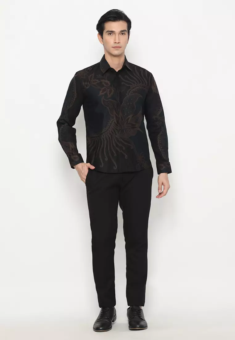 Kemeja Batik Pria Slimfit Senapati - Black
