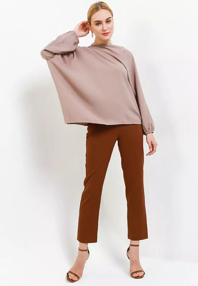 Asym Boat Neck Blouse