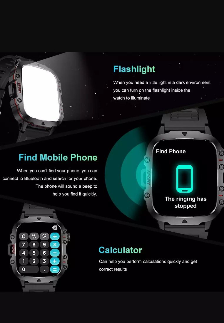 Smart Watch QX11 1.96 inch Full screen touch Long Time Battery Multiple sports modes Jam Pintar Black dengan gelang gratis