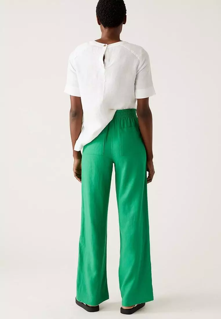 Marks and spencer deals ladies linen trousers