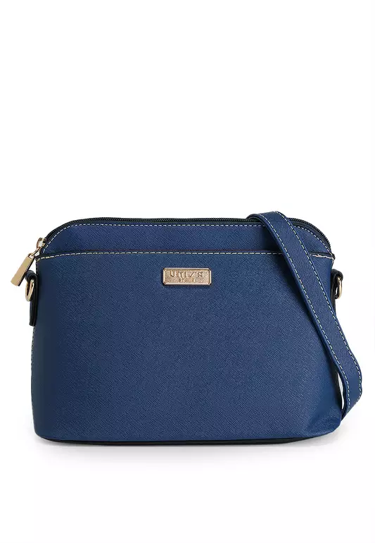 Saffiano Sling Bag With Wristlet