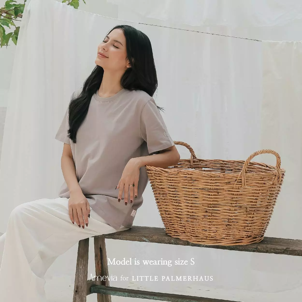 Little Palmerhaus - LPH x AMEVIA Nursing T-Shirt (Kaos Ibu Menyusui) Warm Grey