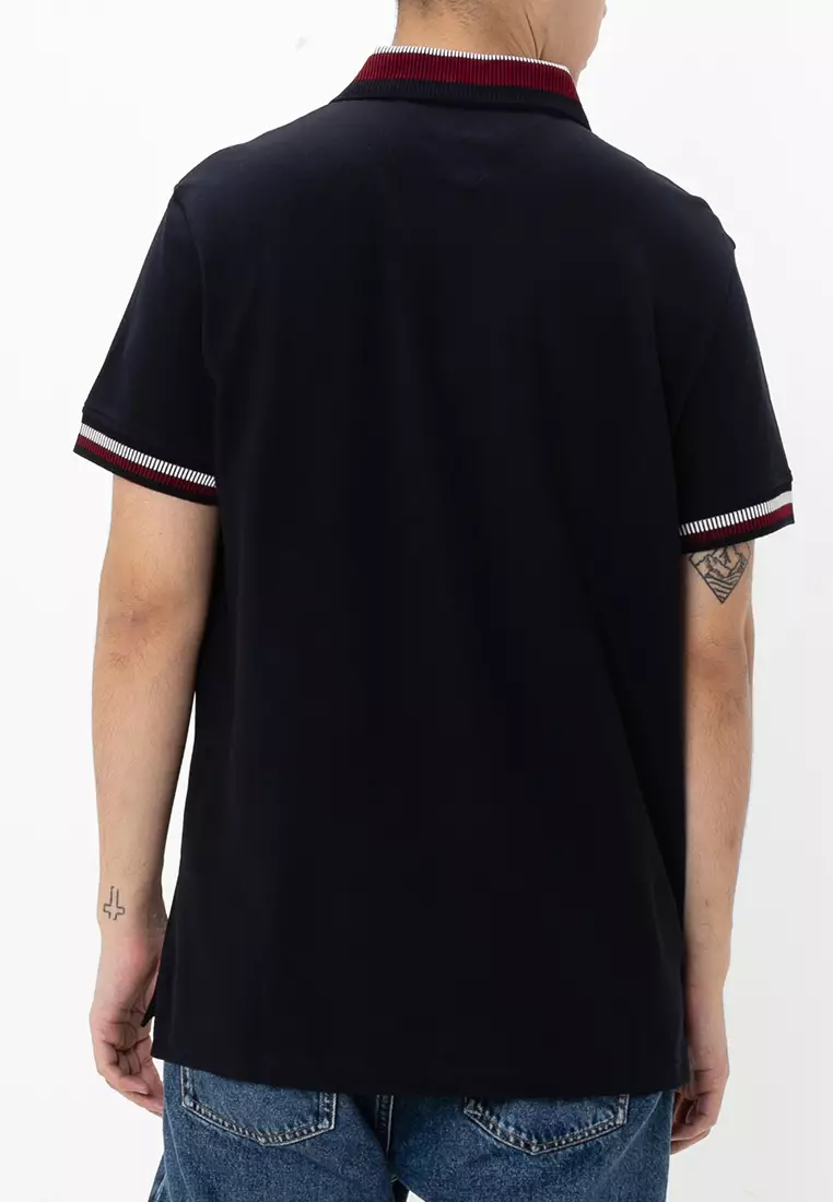 Two Tone Collar Regular Polo Shirt