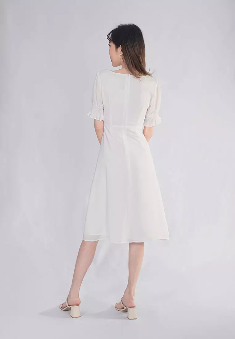 Buy Plain B. PLAIN B. SQUARE NECKLINE STRETCHABLE SLEEVE MIDI DINNER ...