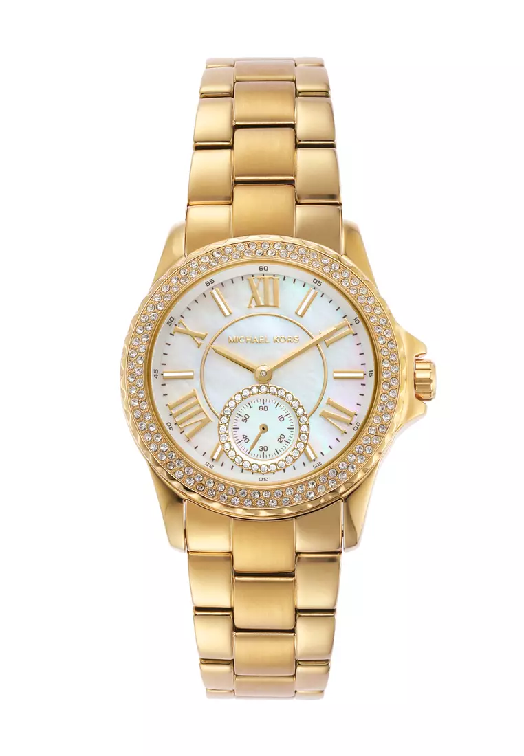 White and gold mk watch top