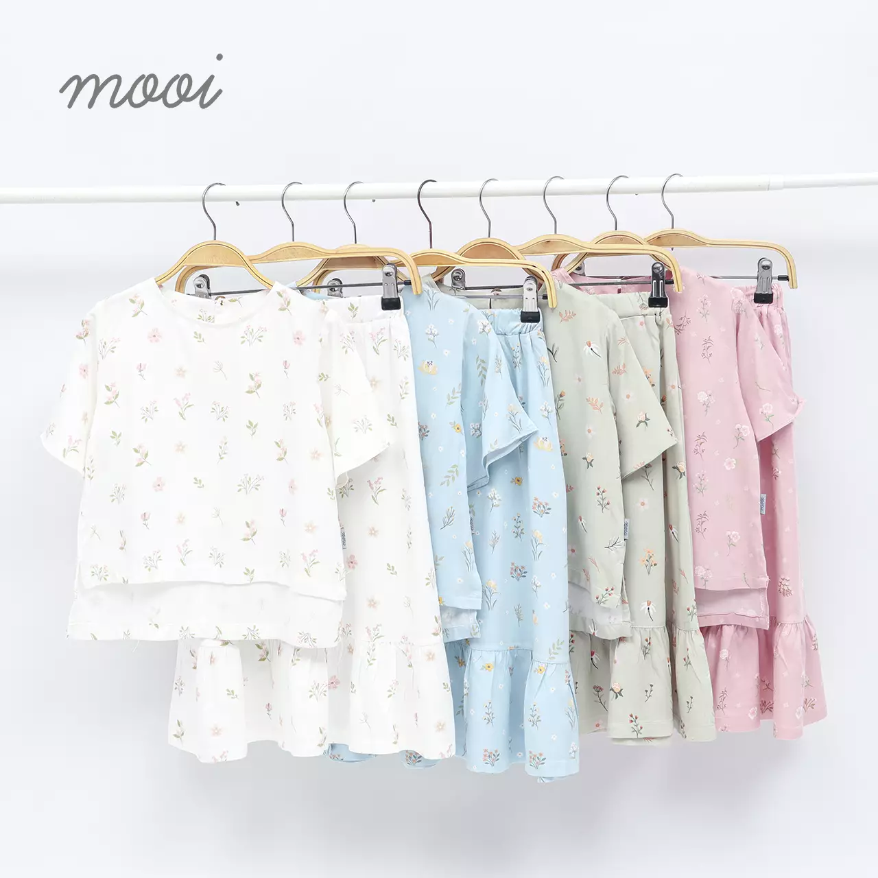 Mooi Setelan Anak Perempuan Rasha Tunik Set - Baby Blue