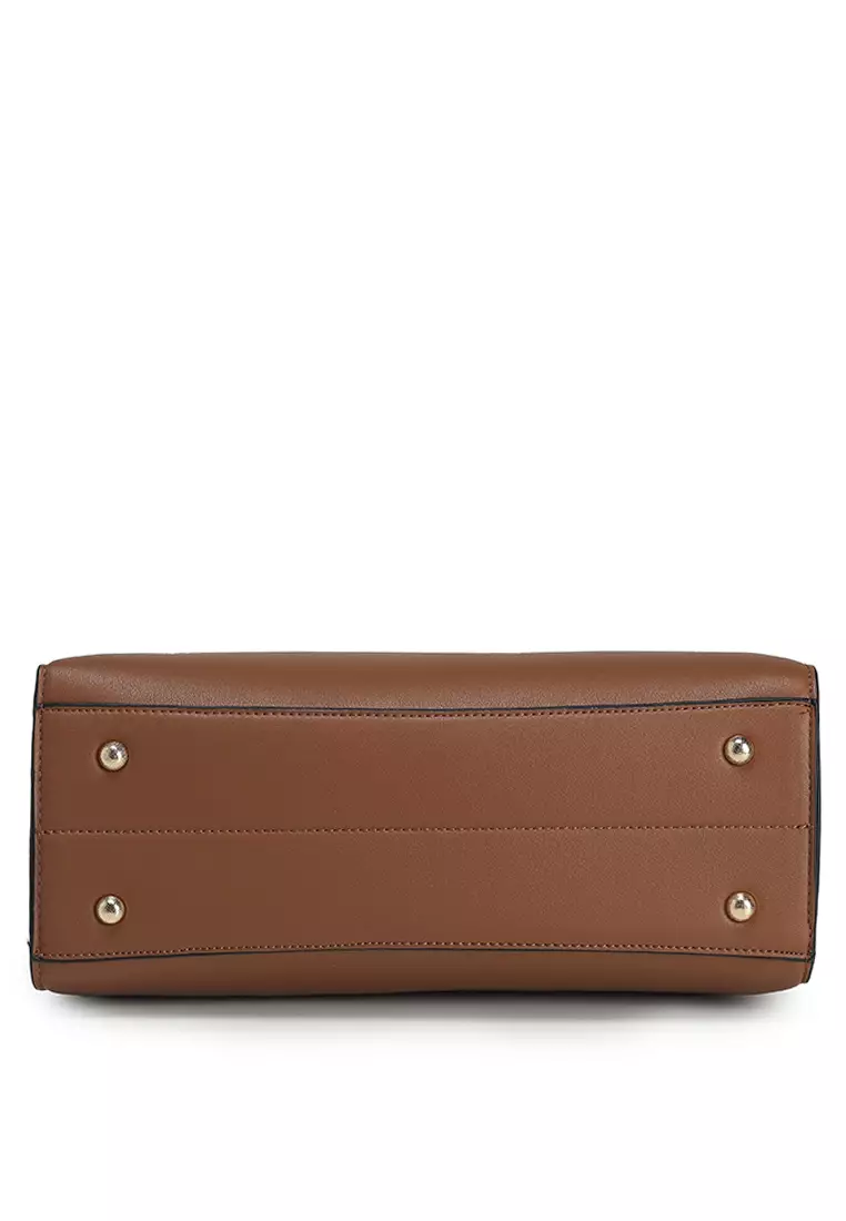 Faux Leather Convertible Tote Bag