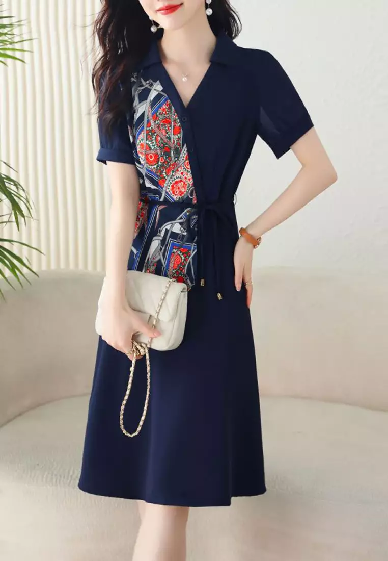V neck sales one piece dress