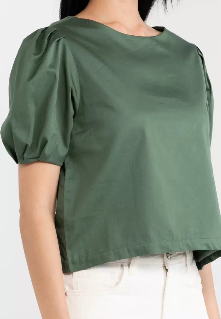 Puff Sleeves Cotton Blouse