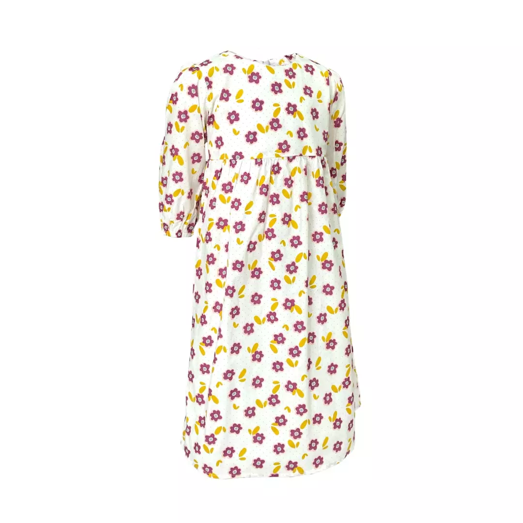 Pingu Gamis Anak Perempuan Printing Flower Ungu 94300231