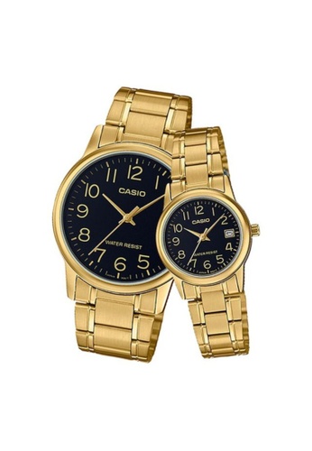 CASIO gold Casio Couple Watch for Men and Women MTP/LTP-V002G-1B Stainless Steel Band Gold Watch F903CAC9B41E40GS_1