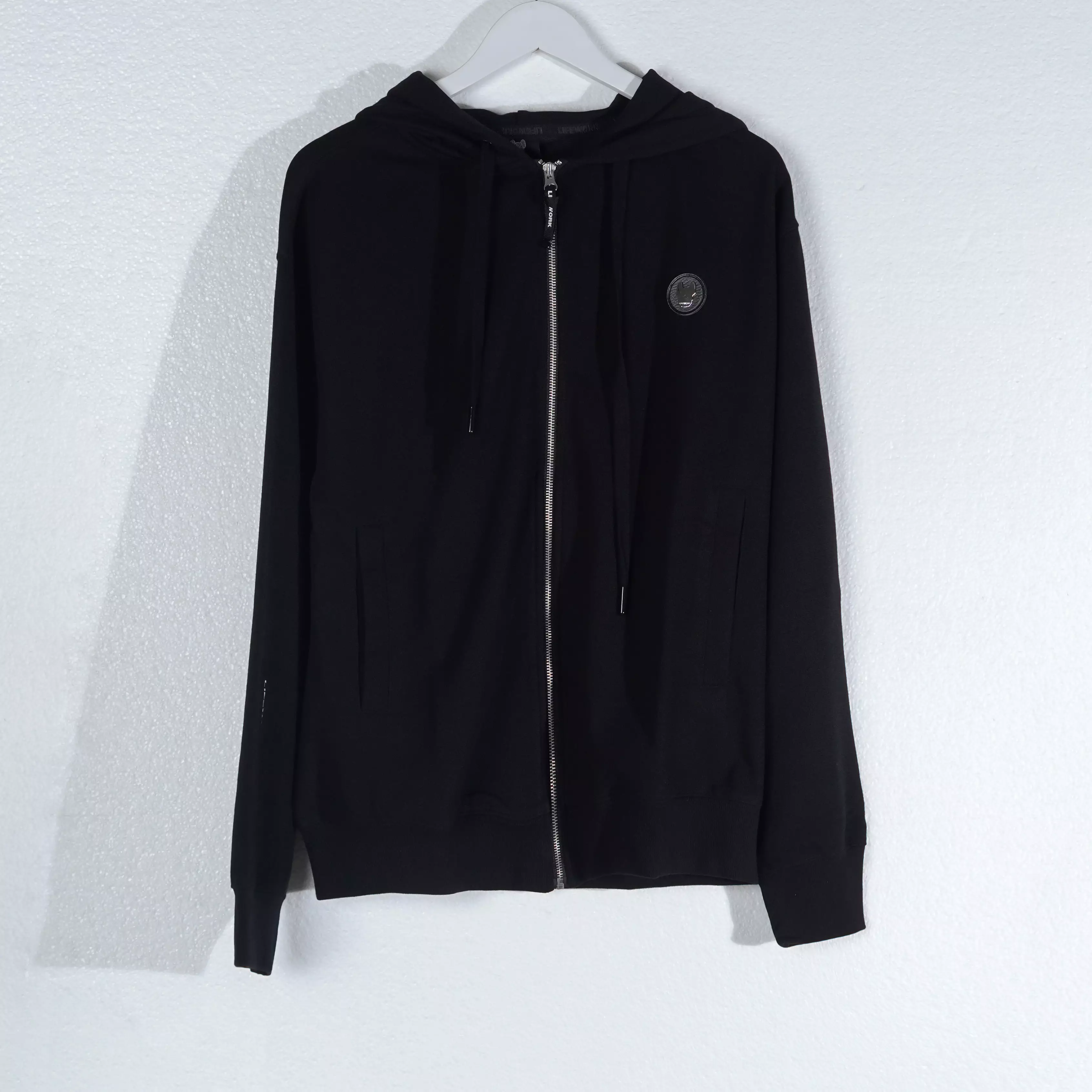 Jaket LIFE WORK RADOG PATCH POCKET WHITE BLACK ZIP JACKET 100% ORIGINAL