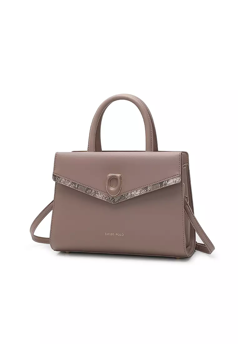 Women's Top Handle Bag / Sling Bag / Crossbody Bag / Shoulder Bag (Tas Tangan / Tas Selempang / Tas Bahu) - Merah / Cokelat