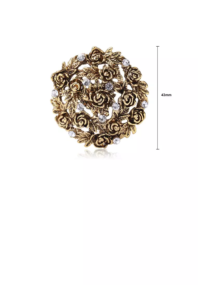 Gold sales rose brooch
