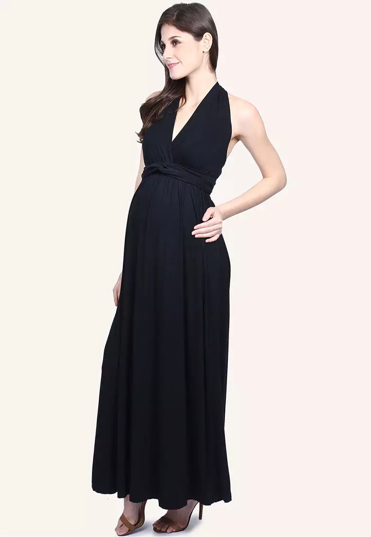 Buy 9months Maternity Black Maternity Multiway Maxi Dress Online