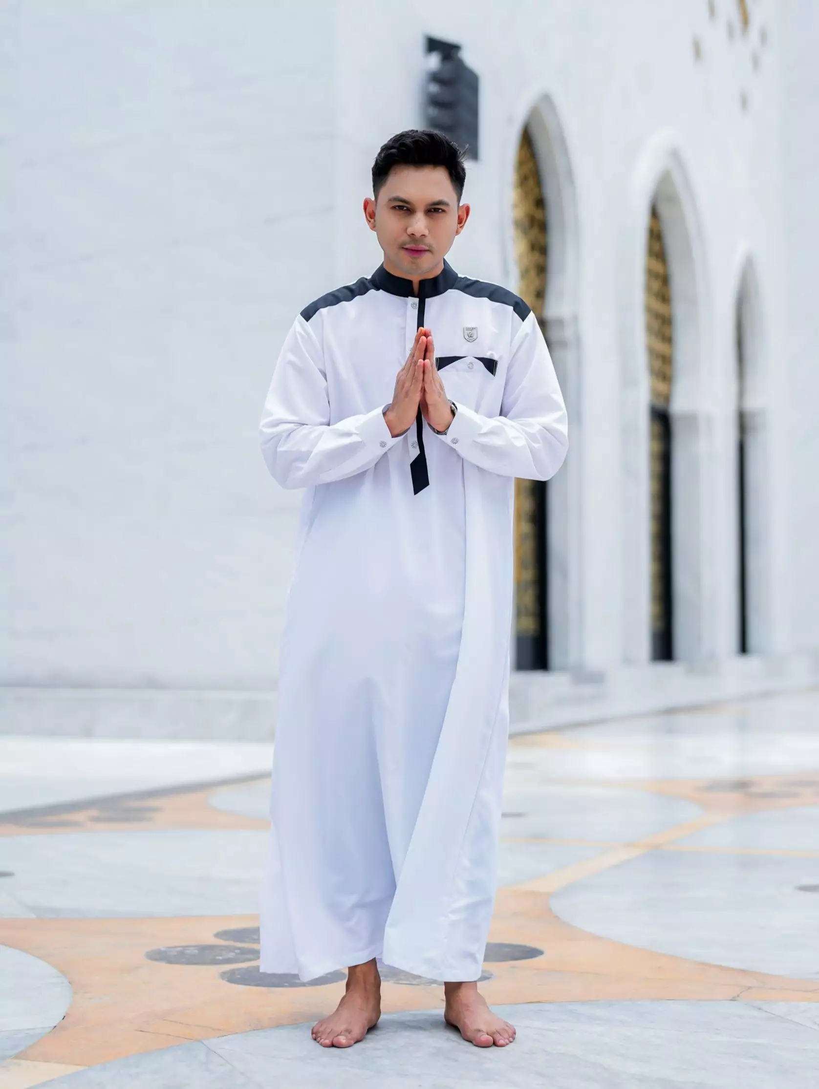 Koko Jubah Gamis Pria  Ashraf White Regular Fit