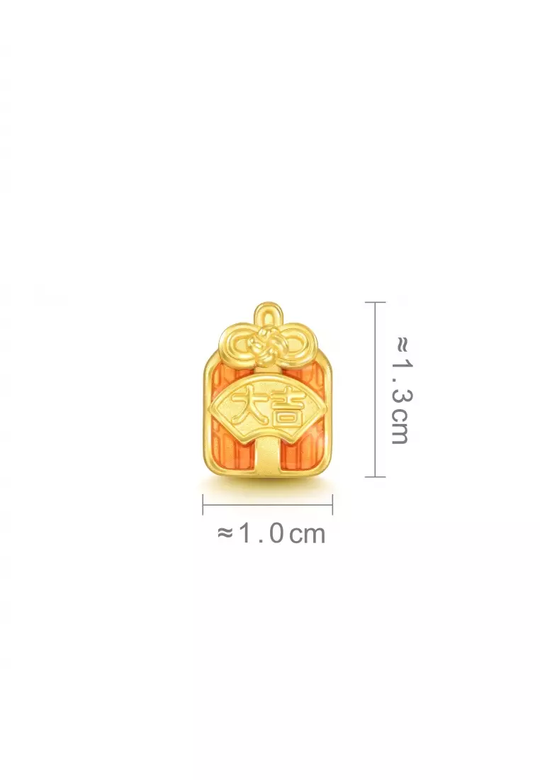 999 24K Solid Gold Blessings & Culture Auspicious Omamori Amulet Luck Fortune Charm 93822C (Bracelet not included)