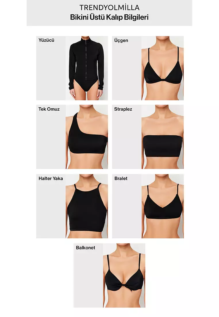 Black Balconette Draped Normal Waist Bikini Set