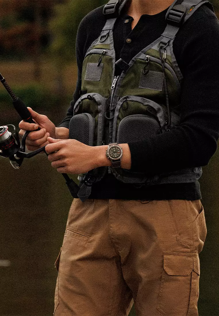 Timex Expedition Tide-Temp-Compass Green Fabric Analog Quartz Watch For Men TW2W91100