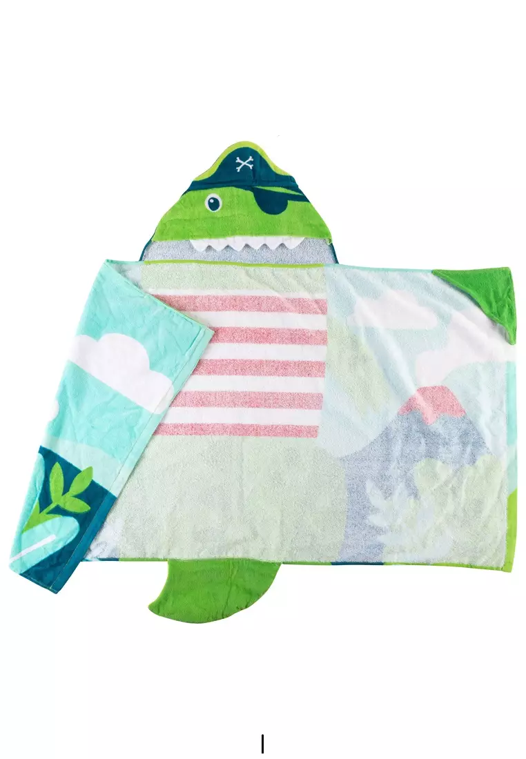 Hooded Towel Dino Pirate