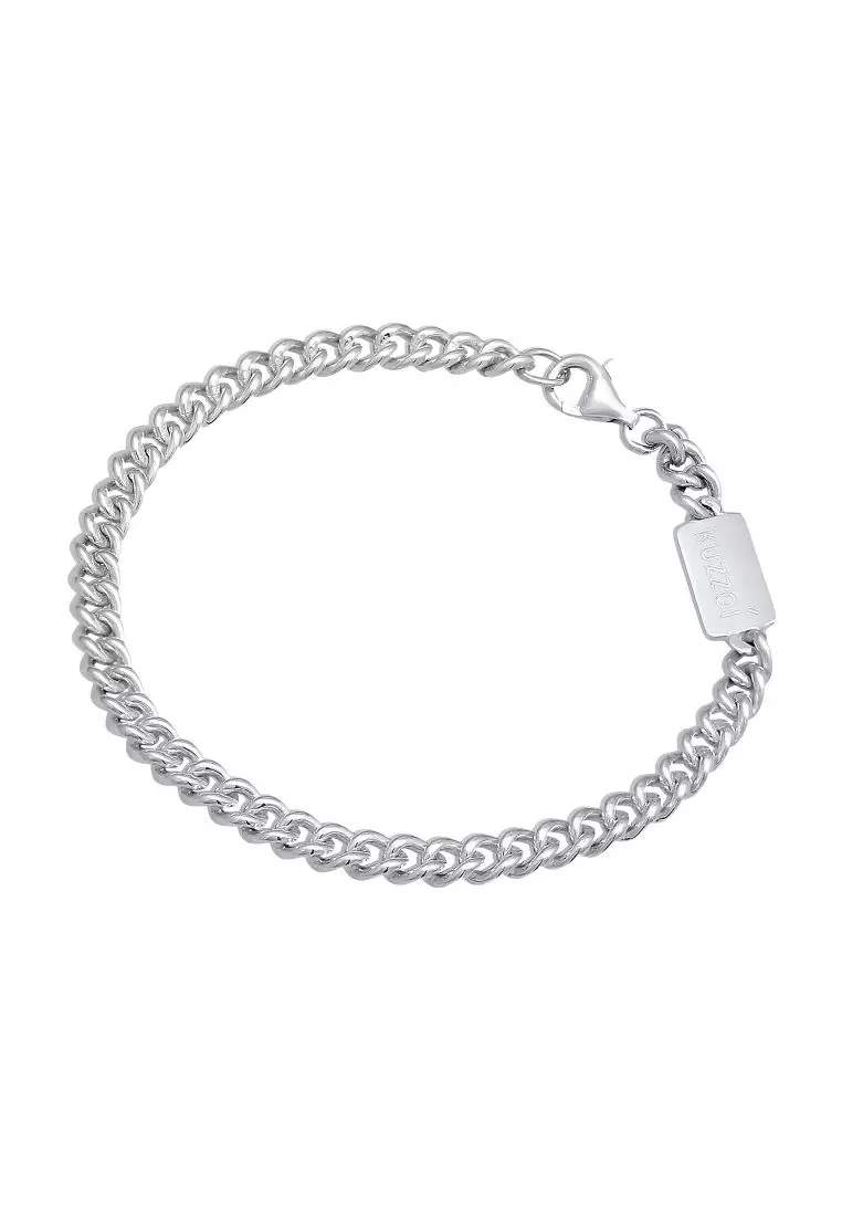 EXCLUSIVE Gelang Perhiasan Perak 925 Pria Armour Solid Basic