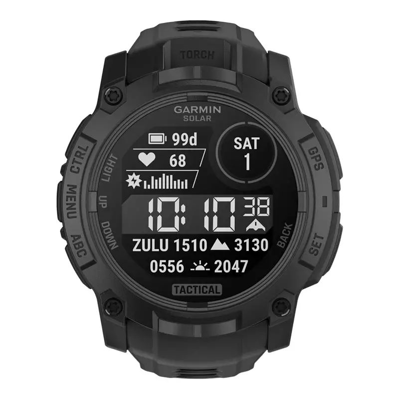 Jam Tangan Pria Garmin Instinct 3 010-02935-90 Smartwatch 50 mm Rugged GPS Solar Tactical Edition Silicone Band