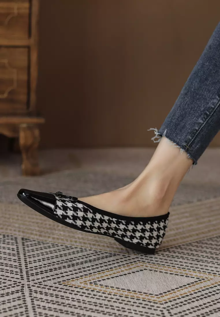 Square Toe Woven Fabric Ballerina XJ877-1
